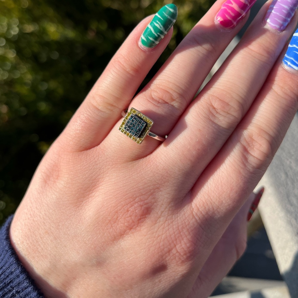 Sterling Diamond Engagement Ring